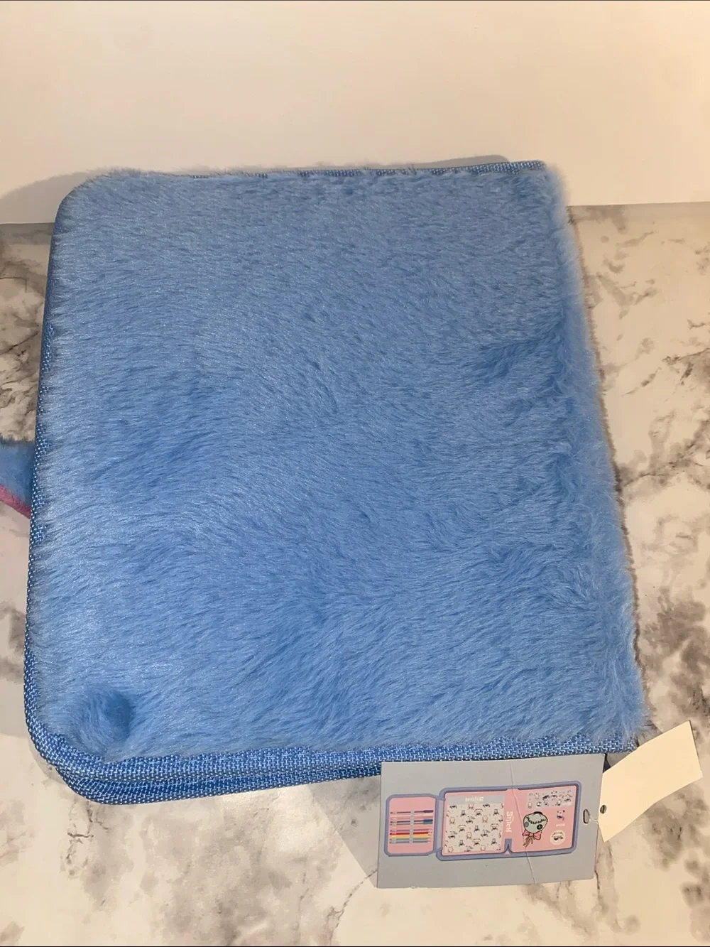 Claire's Blue & Pink Stitch Plush Pencil Case